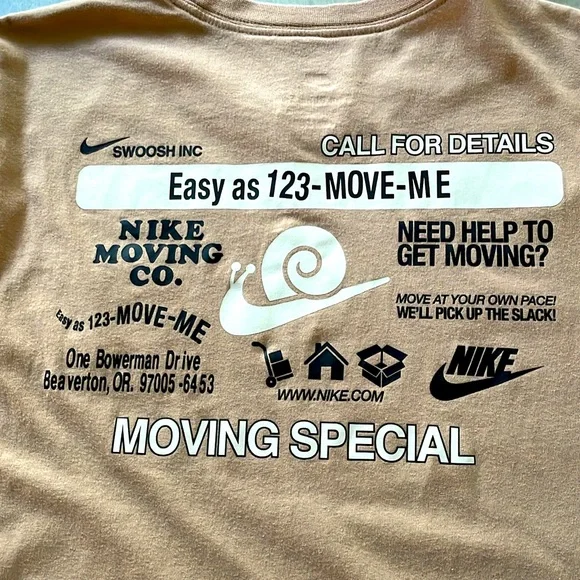 Nike Men’s Nike Sportswear Moving Company Graphic Tee - Tan M - Picture 14 of 14